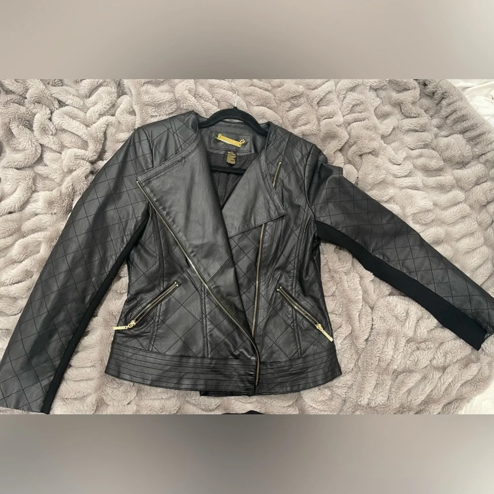 Black Genuine Leather Jacket (USED) - Picture 2 of 7